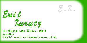 emil kurutz business card